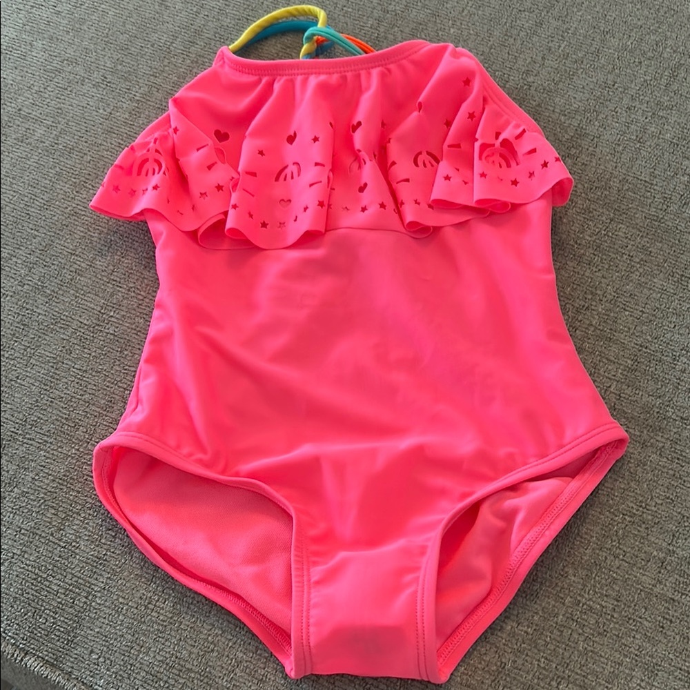 New car & Jack Pink Ruffled One-Piece Swimsuit